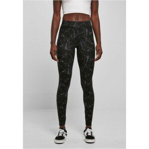 Urban Classics Ladies Soft AOP Leggings blackmarble - S