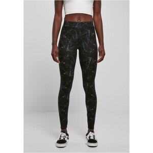 Urban Classics Ladies Soft AOP Leggings blackmarble - XS