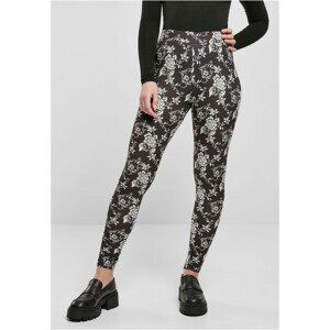 Urban Classics Ladies Soft AOP Leggings blackrose - 3XL