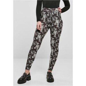 Urban Classics Ladies Soft AOP Leggings blackrose - 5XL