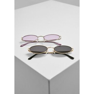 Urban Classics Sunglasses Palma 2-Pack gold/black+silver/lilac - UNI