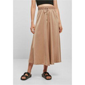 Urban Classics Ladies Satin Midi Skirt softtaupe - 5XL