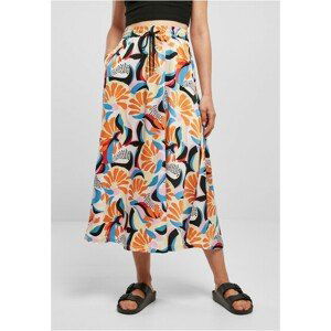 Urban Classics Ladies AOP Satin Midi Skirt magicmangoabstract - 3XL