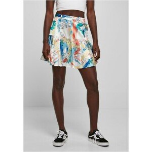 Urban Classics Ladies AOP Satin Mini Skirt softyellowvacation - 3XL