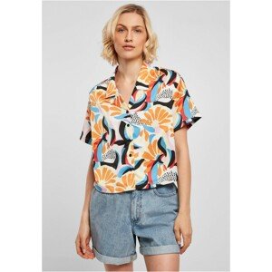 Urban Classics Ladies AOP Satin Resort Shirt magicmangoabstract - M