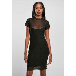 Urban Classics Ladies Mesh Double Layer Dress black - M