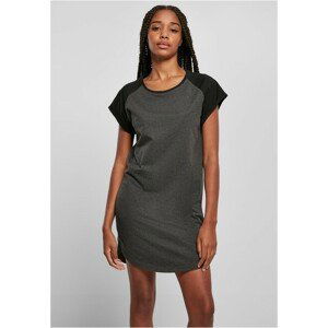 Urban Classics Ladies Contrast Raglan Tee Dress charcoal/black - S