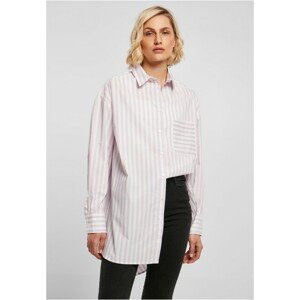 Urban Classics Ladies Oversized Stripe Shirt white/lilac - 4XL