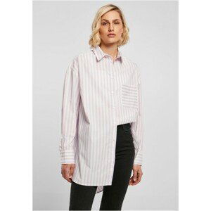 Urban Classics Ladies Oversized Stripe Shirt white/lilac - 5XL