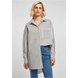 Urban Classics Ladies Oversized Stripe Shirt white/darkshadow - XL