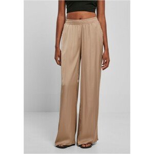 Urban Classics Ladies Satin Wide Leg Pants softtaupe - L