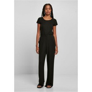 Urban Classics Ladies Rib Wid Leg Jumpsuit black - L