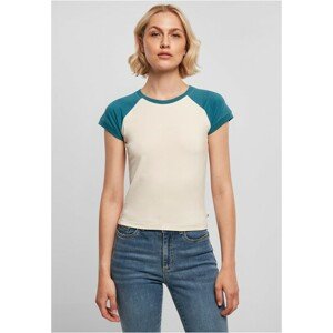 Urban Classics Ladies Organic Stretch Short Retro Baseball Tee whitesand/jasper - 5XL