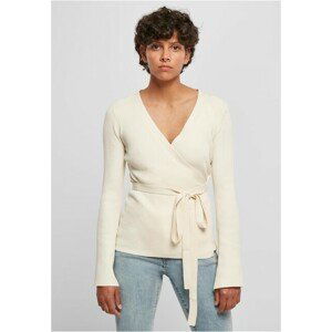 Urban Classics Ladies Rib Knit Wrapped Cardigan whitesand - 3XL