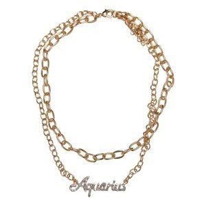 Urban Classics Diamond Zodiac Golden Necklace aquarius - UNI