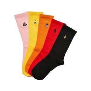 Urban Classics Fruit Embroidery Socks 5-Pack multicolor - 43–46