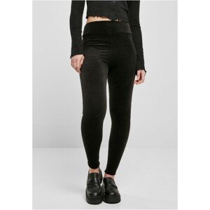 Urban Classics Ladies High Waist Rib Velvet Leggings black - XS