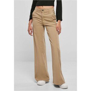 Urban Classics Ladies High Waist Wide Leg Chino Pants unionbeige - 26