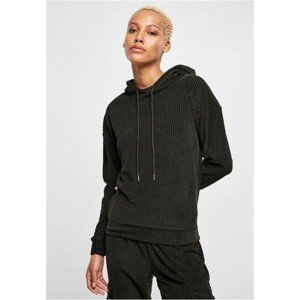 Urban Classics Ladies Velvet Rib Hoody black - XS