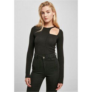 Urban Classics Ladies Organic Cut Out Longsleeve Body black - M