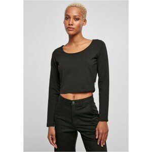 Urban Classics Ladies Organic Cropped Longsleeve black - L