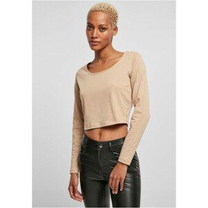 Urban Classics Ladies Organic Cropped Longsleeve unionbeige - XS