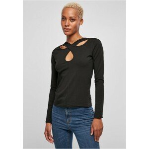 Urban Classics Ladies Crossed Cut Out Longsleeve black - S