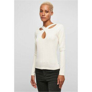 Urban Classics Ladies Crossed Cut Out Longsleeve whitesand - XS