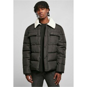 Urban Classics Sherpa Collar Padded Shirt Jacket black - 3XL