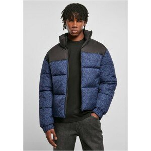 Urban Classics AOP Retro Puffer Jacket darkblue damast aop - 3XL