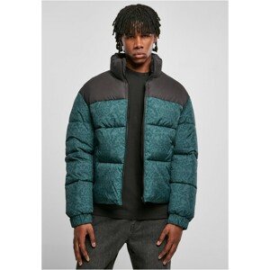 Urban Classics AOP Retro Puffer Jacket bottlegreen damast aop - 3XL