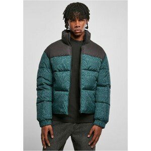 Urban Classics AOP Retro Puffer Jacket bottlegreen damast aop - XXL