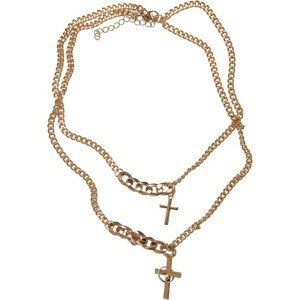 Urban Classics Various Chain Cross Necklace gold - UNI