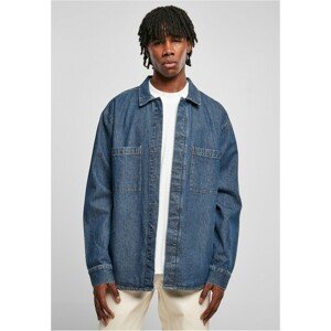 Urban Classics Oversized Denim Pocket Shirt mid indigo washed - 4XL