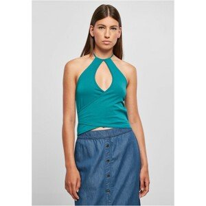 Urban Classics Ladies Short Wraped Neckholder Top watergreen - M