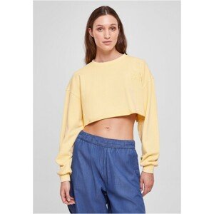 Urban Classics Ladies Cropped Flower Embroidery Terry Crewneck vintagesun - M