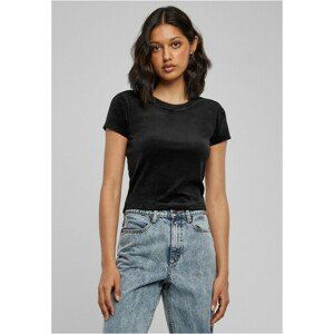 Urban Classics Ladies Short Velvet Tee black - 4XL