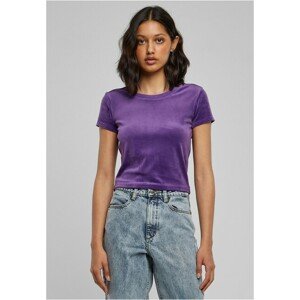 Urban Classics Ladies Short Velvet Tee realviolet - XS