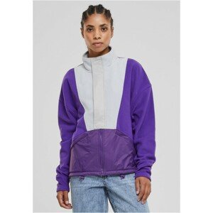 Urban Classics Ladies Polarfleece Track Jacket realviolet/lightasphalt - 3XL