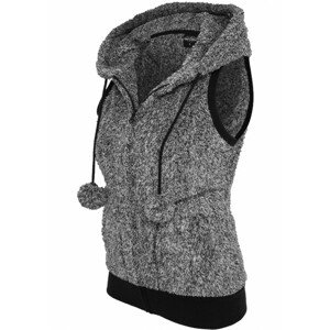 Urban Classics Ladies Melange Teddy Vest blk/wht - L