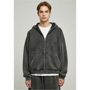 Urban Classics Heavy Sand Washed 90's Zip Hoody black - S