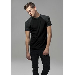 Pánske tričko Urban Classics Raglan Contrast Tee blk/cha - 2XL