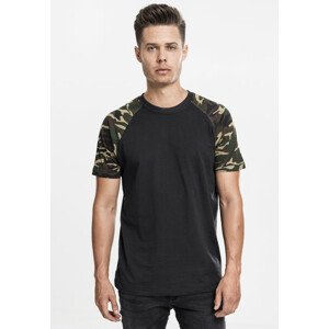 Urban Classics Raglan Contrast Tee blk/woodcamo - 2XL