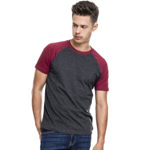 Pánske tričko Urban Classics Raglan Contrast Tee cha/burgundy - L