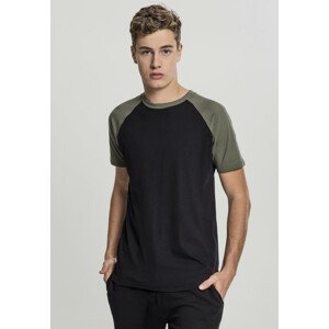 Urban Classics Raglan Contrast Tee blk/olive - 4XL