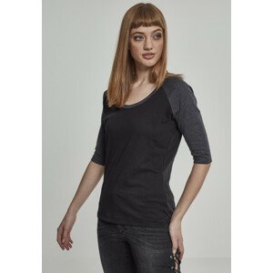 Urban Classics Ladies 3/4 Contrast Raglan Tee black/charcoal - M