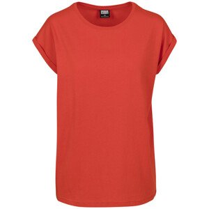 Urban Classics Ladies Extended Shoulder Tee bloodorange - 5XL