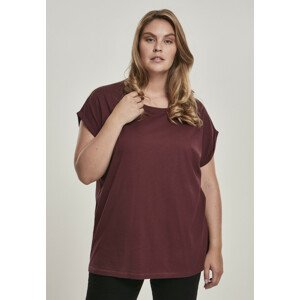 Urban Classics Ladies Extended Shoulder Tee redwine - XS