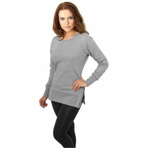 Urban Classics Ladies Side Zip Long Crewneck grey - XL