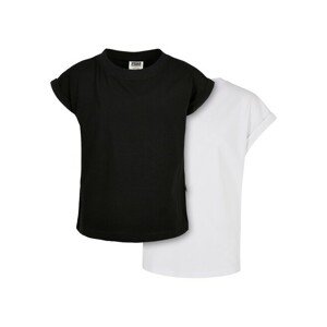 Urban Classics Girls Organic Extended Shoulder Tee 2-Pack black/white - 122/128